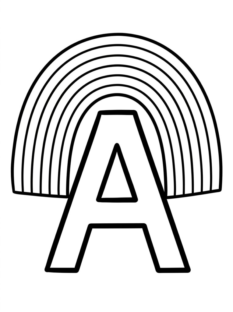 Letter A kleurplaat 26 - gratis printable om te printen