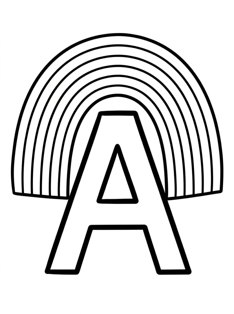 Letter A kleurplaat 26 - gratis printable om te printen