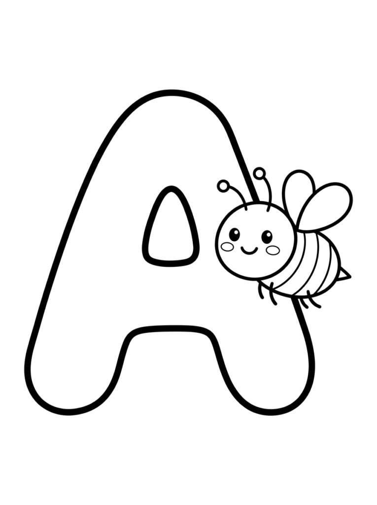 Letter A kleurplaat 29 - gratis printable om te printen