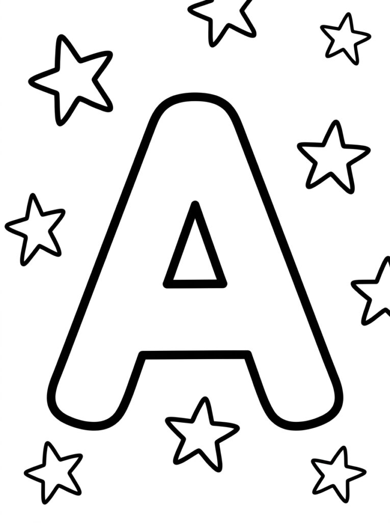 Letter A kleurplaat 30 - gratis printable om te printen