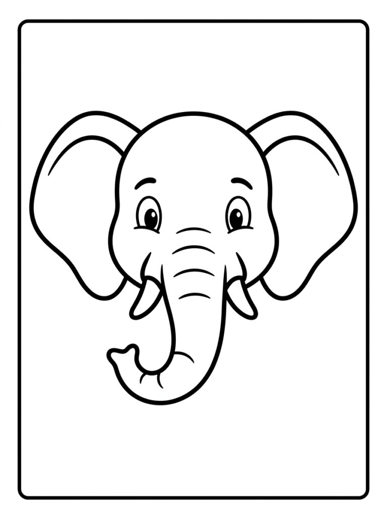 Olifant kleurplaat 30 - gratis printable om te printen