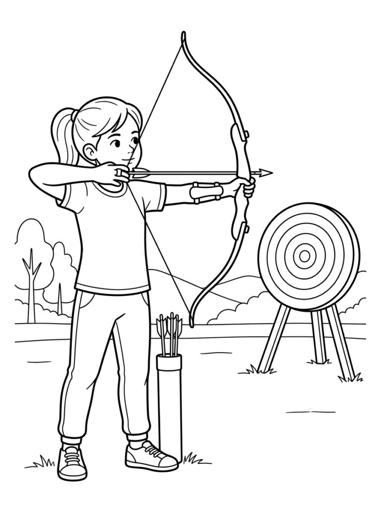 Sport kleurplaat 01 - gratis printable om te printen