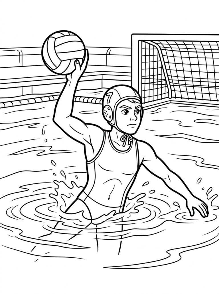 Sport kleurplaat 04 - gratis printable om te printen