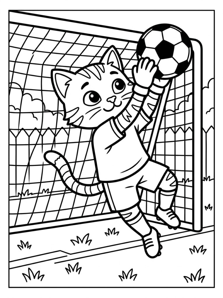 Voetbal kleurplaat 08 - gratis printable om te printen