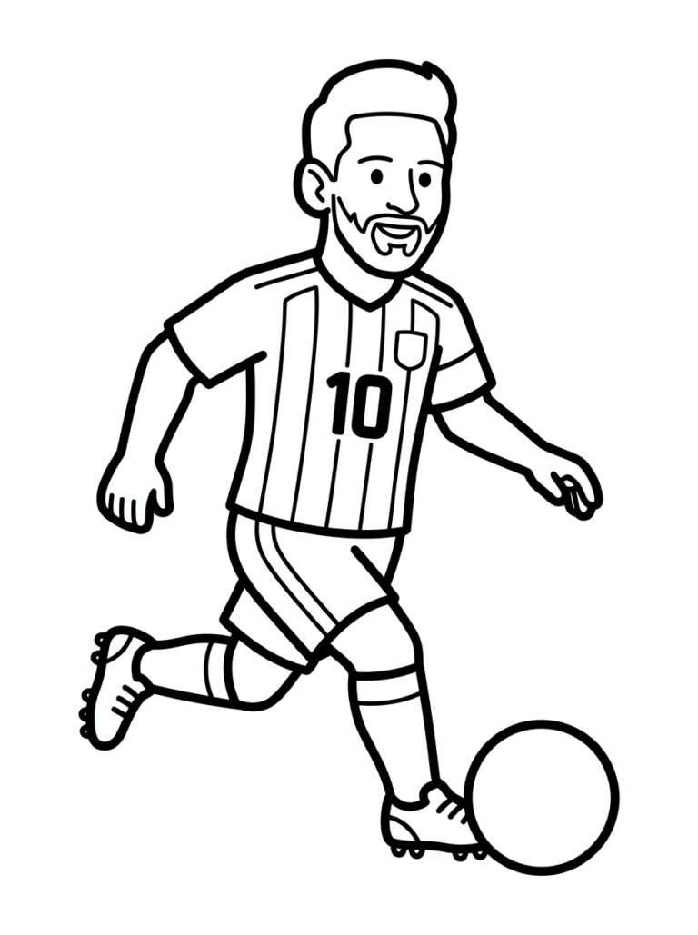 Voetbal kleurplaat 09 - gratis printable om te printen
