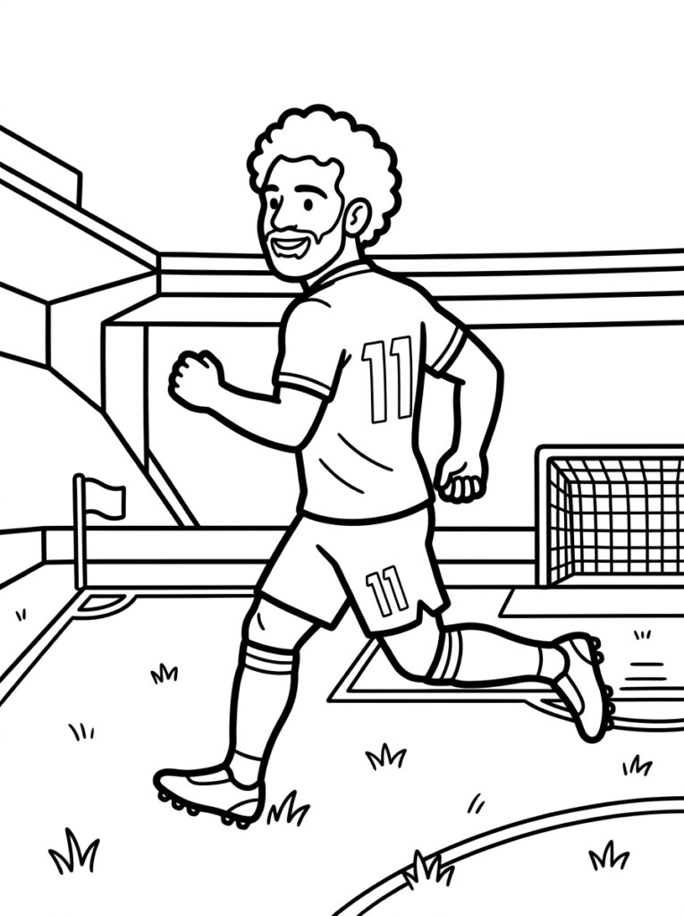 Voetbal kleurplaat 10 - gratis printable om te printen