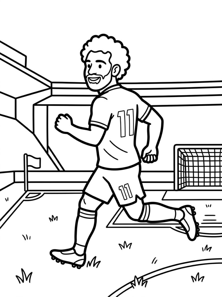 Voetbal kleurplaat 10 - gratis printable om te printen