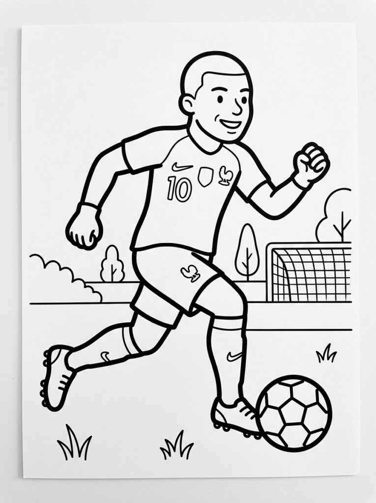 Voetbal kleurplaat 14 - gratis printable om te printen