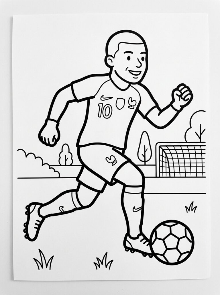 Voetbal kleurplaat 14 - gratis printable om te printen