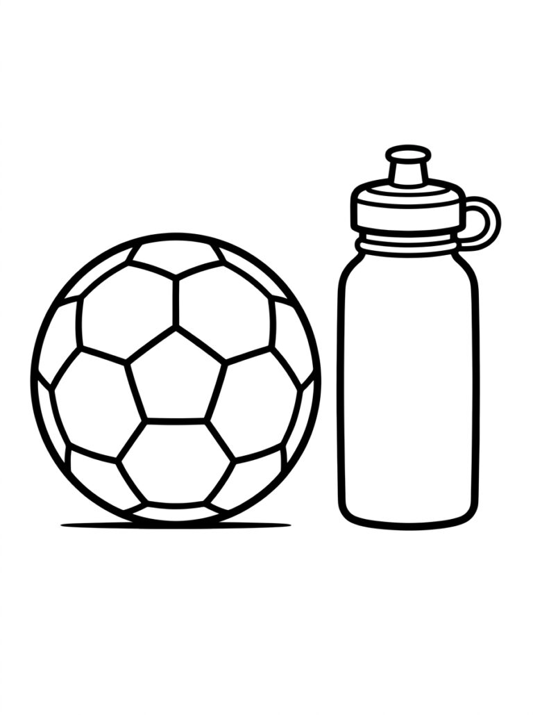 Voetbal kleurplaat 15 - gratis printable om te printen