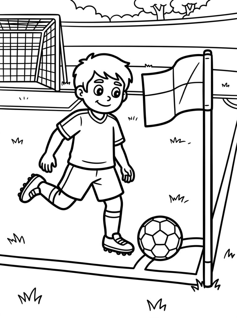 Voetbal kleurplaat 17 - gratis printable om te printen