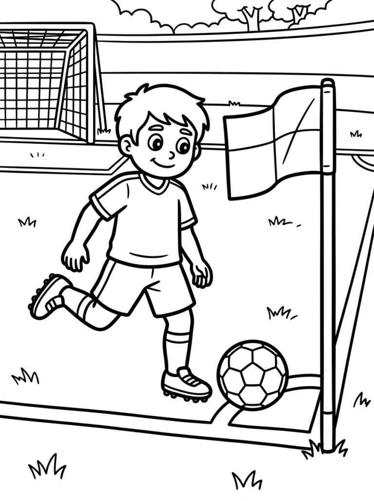 Voetbal kleurplaat 17 - gratis printable om te printen