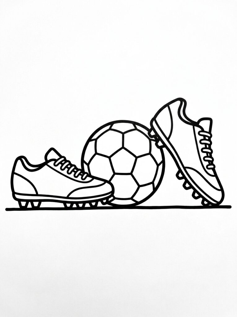 Voetbal kleurplaat 20 - gratis printable om te printen