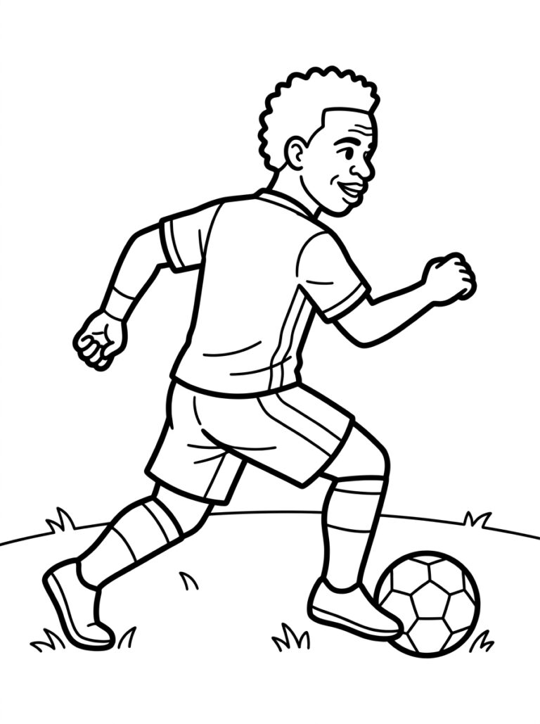 Voetbal kleurplaat 22 - gratis printable om te printen